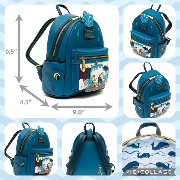 LOUNGEFLY Pinocchio Monstro Backpack & Cardholder - Picture 2 of 8